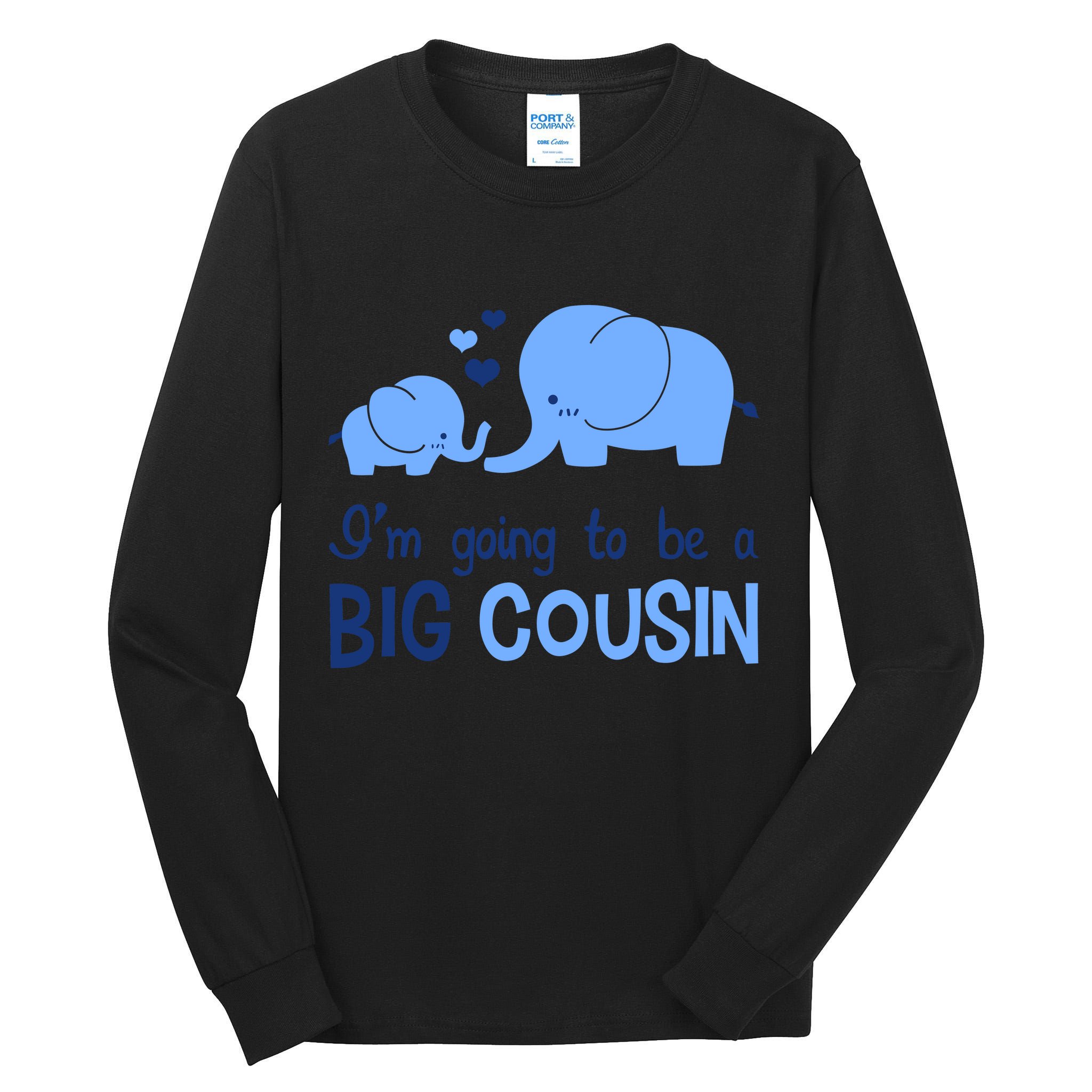 I'm Going To Be A Big Cousin Boy Elephant Tall Long Sleeve T-Shirt