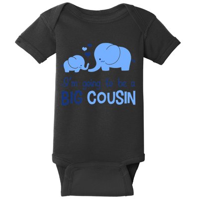 I'm Going To Be A Big Cousin Boy Elephant Baby Bodysuit