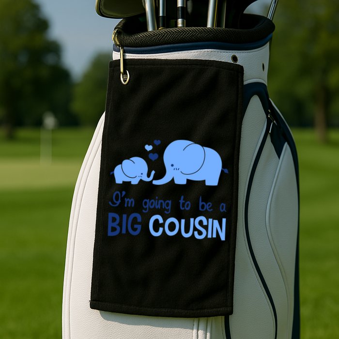 I'm Going To Be A Big Cousin Boy Elephant Golf Towel