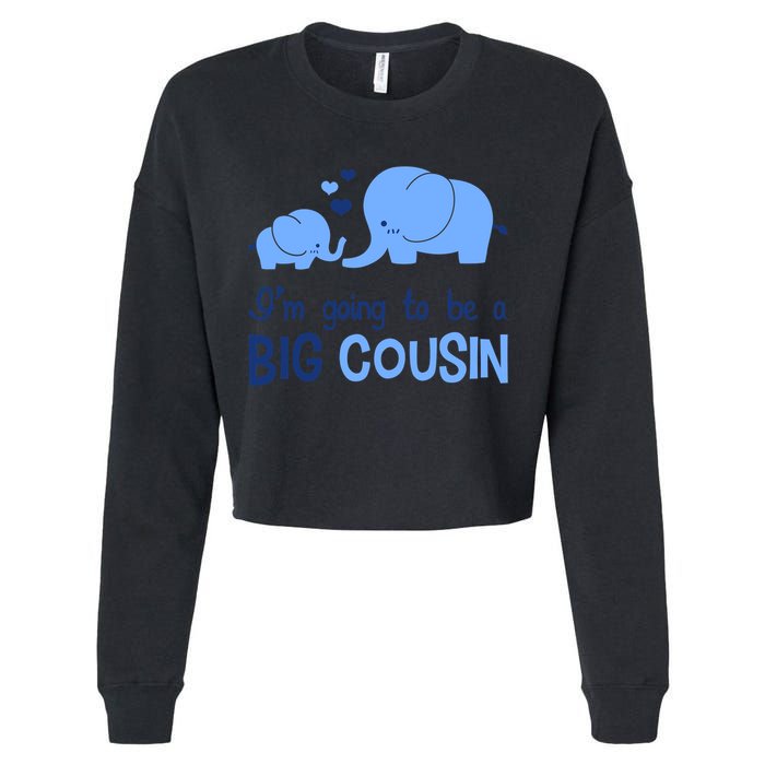 I'm Going To Be A Big Cousin Boy Elephant Cropped Pullover Crew