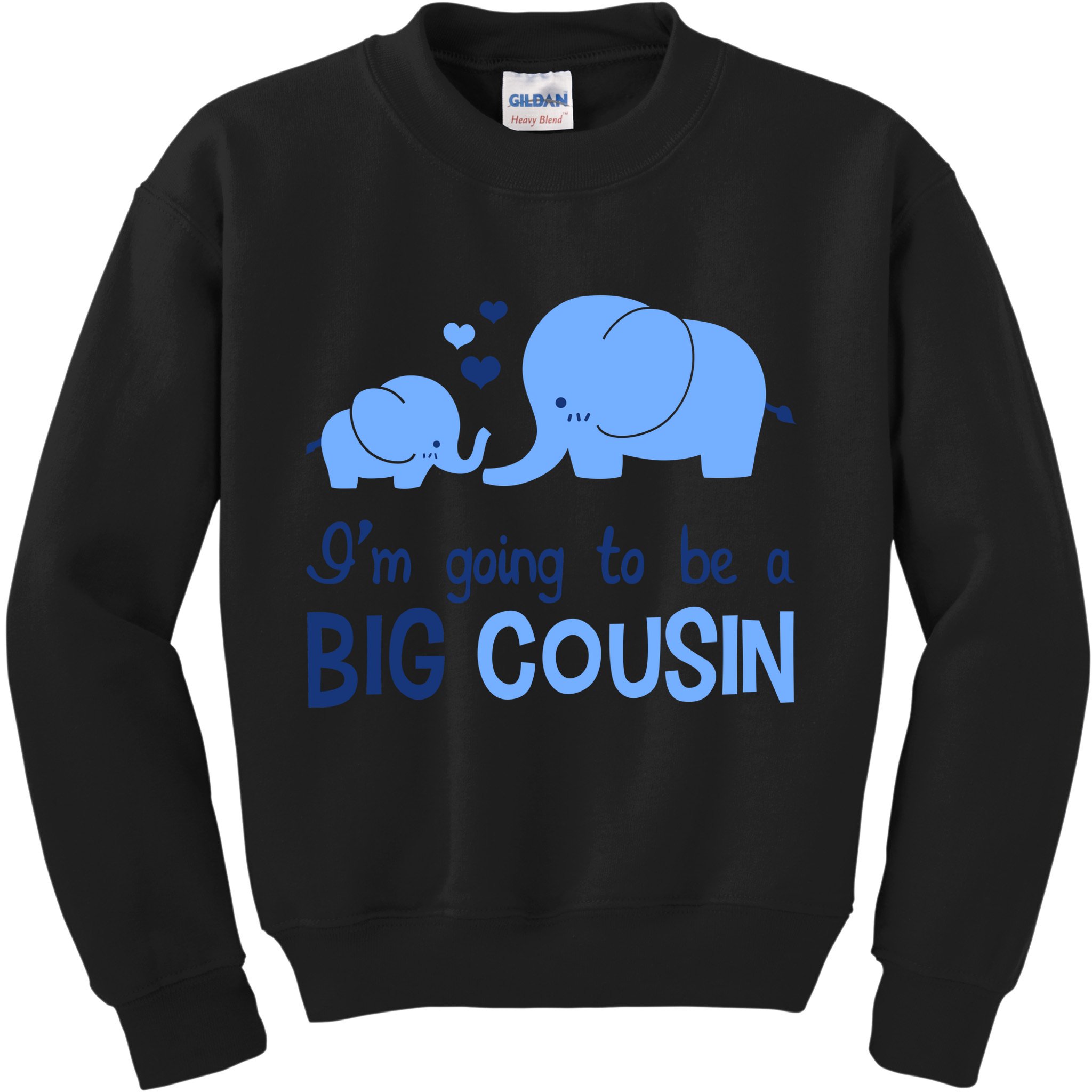 I'm Going To Be A Big Cousin Boy Elephant Kids Sweatshirt