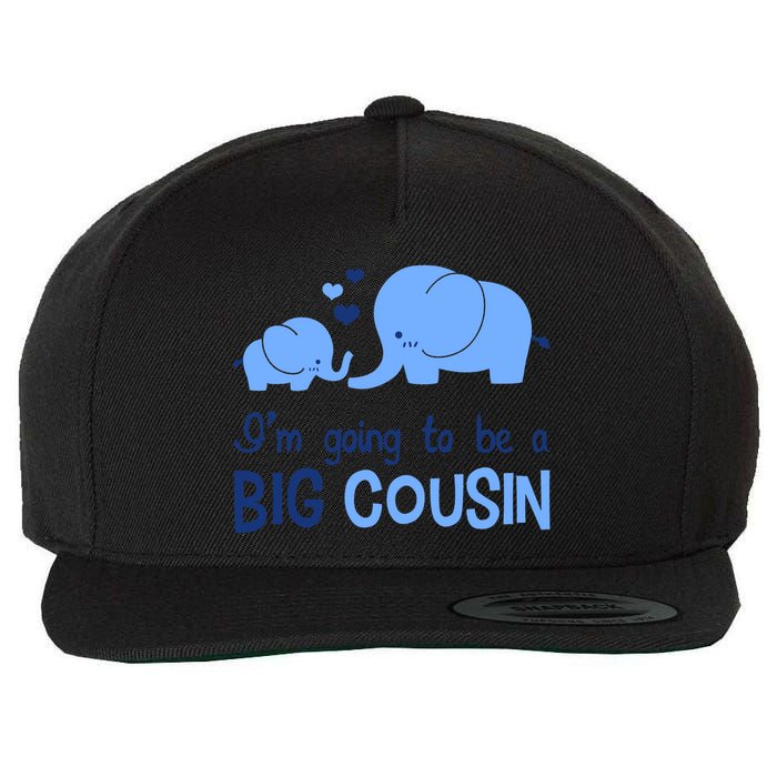 I'm Going To Be A Big Cousin Boy Elephant Wool Snapback Cap