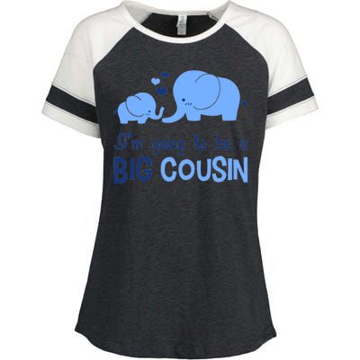 I'm Going To Be A Big Cousin Boy Elephant Enza Ladies Jersey Colorblock Tee