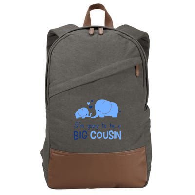 I'm Going To Be A Big Cousin Boy Elephant Cotton Canvas Backpack