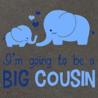 I'm Going To Be A Big Cousin Boy Elephant Cotton Canvas Backpack