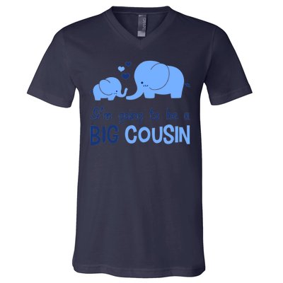 I'm Going To Be A Big Cousin Boy Elephant V-Neck T-Shirt