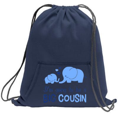 I'm Going To Be A Big Cousin Boy Elephant Sweatshirt Cinch Pack Bag