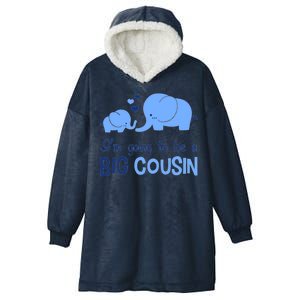 I'm Going To Be A Big Cousin Boy Elephant Hooded Wearable Blanket