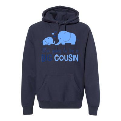 I'm Going To Be A Big Cousin Boy Elephant Premium Hoodie