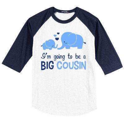 I'm Going To Be A Big Cousin Boy Elephant Baseball Sleeve Shirt