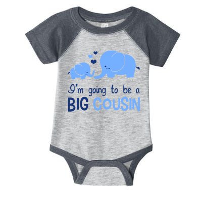 I'm Going To Be A Big Cousin Boy Elephant Infant Baby Jersey Bodysuit