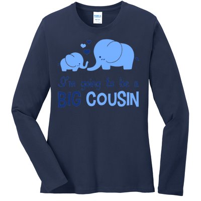 I'm Going To Be A Big Cousin Boy Elephant Ladies Long Sleeve Shirt