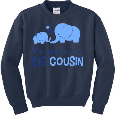 I'm Going To Be A Big Cousin Boy Elephant Kids Sweatshirt