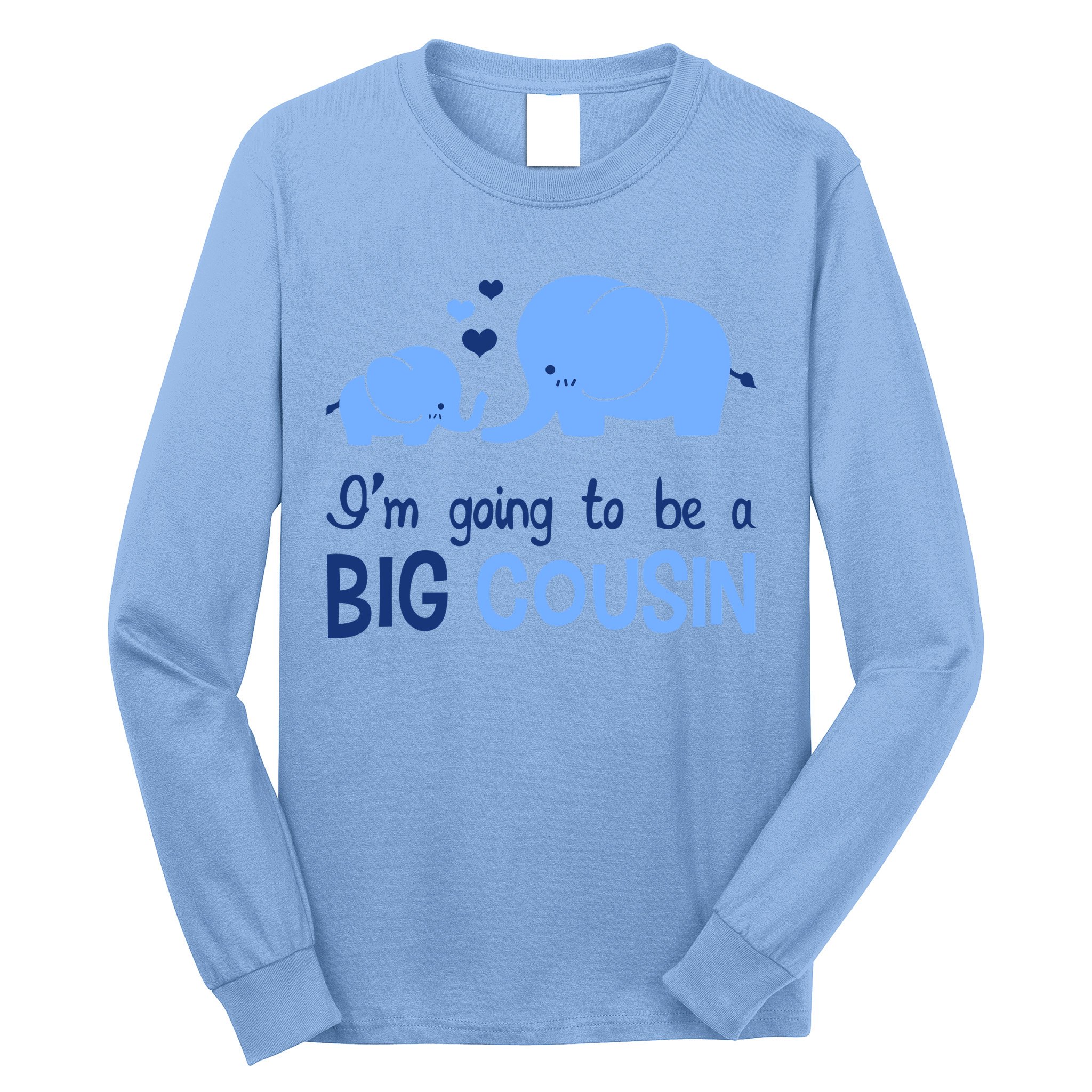 I'm Going To Be A Big Cousin Boy Elephant Long Sleeve Shirt