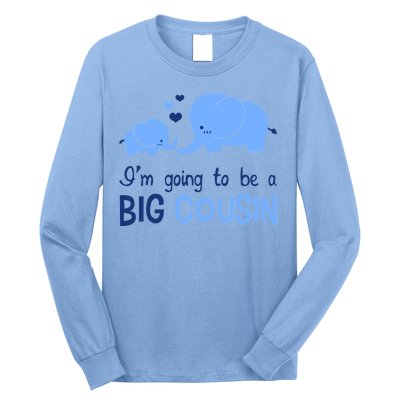 I'm Going To Be A Big Cousin Boy Elephant Long Sleeve Shirt