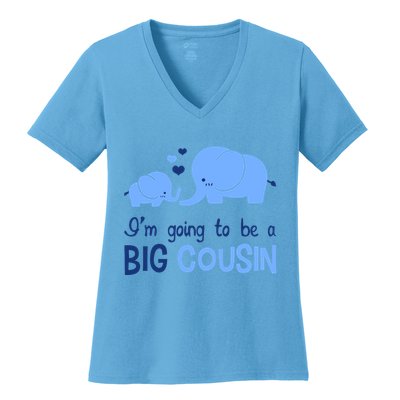 I'm Going To Be A Big Cousin Boy Elephant Women's V-Neck T-Shirt