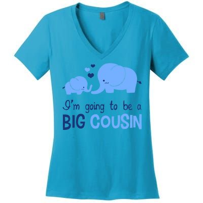 I'm Going To Be A Big Cousin Boy Elephant Women's V-Neck T-Shirt