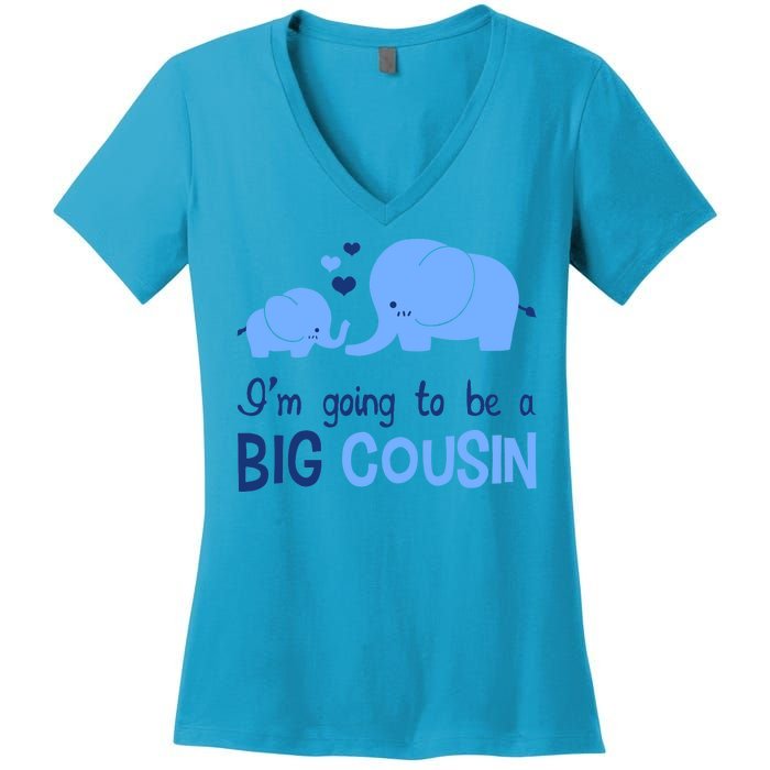 I'm Going To Be A Big Cousin Boy Elephant Women's V-Neck T-Shirt