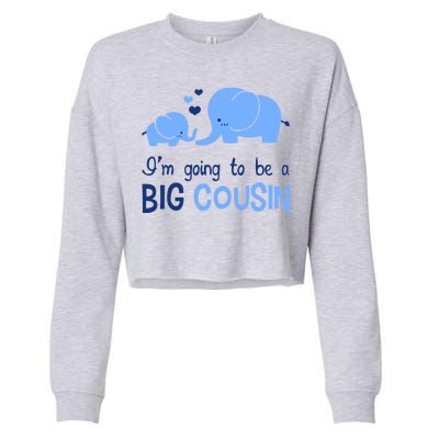 I'm Going To Be A Big Cousin Boy Elephant Cropped Pullover Crew