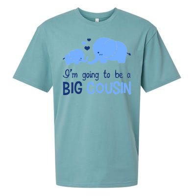 I'm Going To Be A Big Cousin Boy Elephant Sueded Cloud Jersey T-Shirt