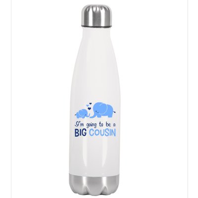 I'm Going To Be A Big Cousin Boy Elephant Stainless Steel Insulated Water Bottle