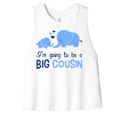 I'm Going To Be A Big Cousin Boy Elephant Women's Racerback Cropped Tank