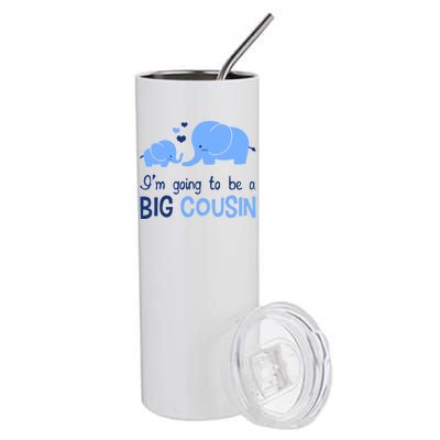 I'm Going To Be A Big Cousin Boy Elephant Stainless Steel Tumbler