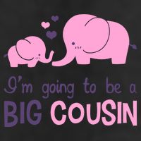 I'm Going To Be A Big Cousin Girl Elephant 7 Panel Mesh Trucker Snapback Hat