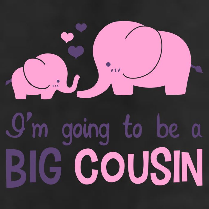 I'm Going To Be A Big Cousin Girl Elephant 7 Panel Mesh Trucker Snapback Hat