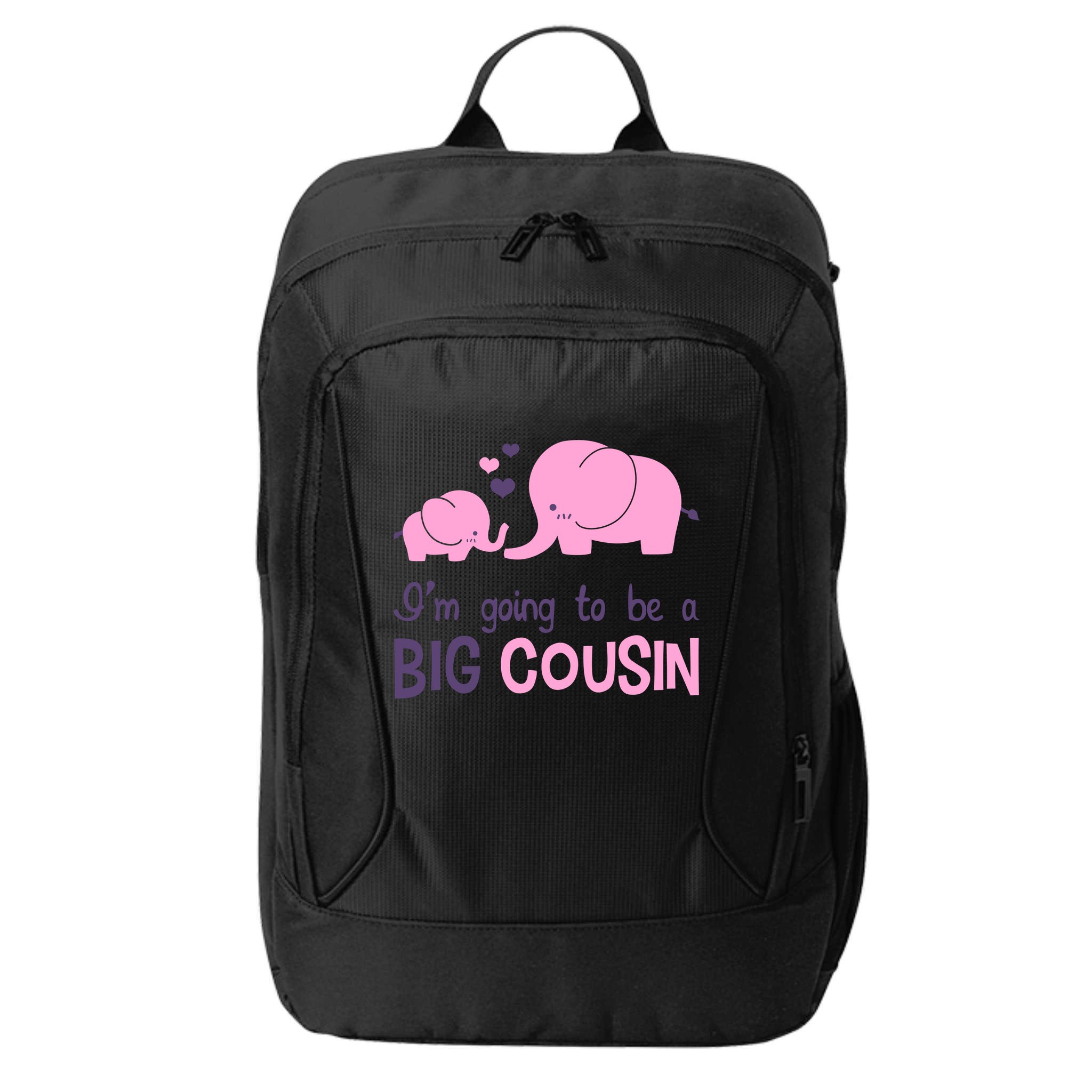 I'm Going To Be A Big Cousin Girl Elephant City Backpack