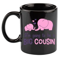 I'm Going To Be A Big Cousin Girl Elephant 11oz C Handle Ceramic Mug