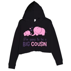 I'm Going To Be A Big Cousin Girl Elephant Crop Fleece Hoodie