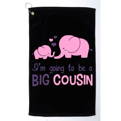 I'm Going To Be A Big Cousin Girl Elephant Platinum Collection Golf Towel