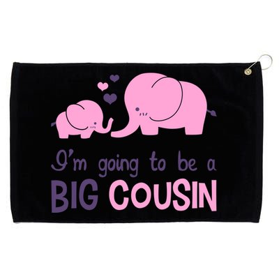 I'm Going To Be A Big Cousin Girl Elephant Grommeted Golf Towel