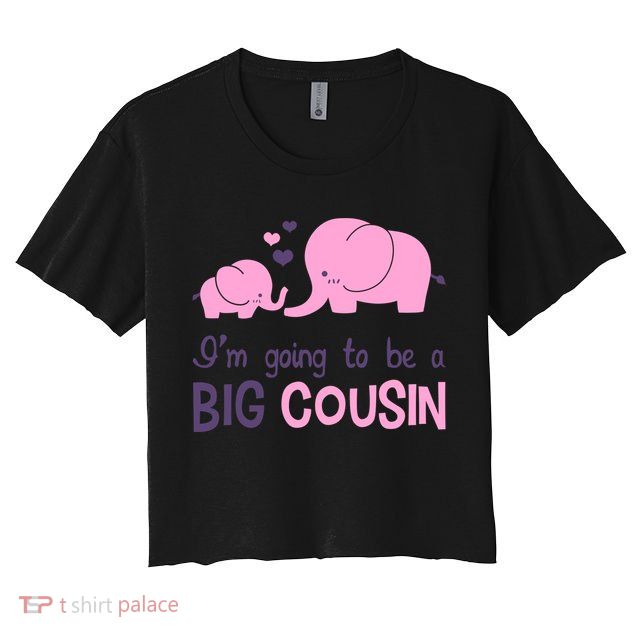 I'm Going To Be A Big Cousin Girl Elephant Crop Top