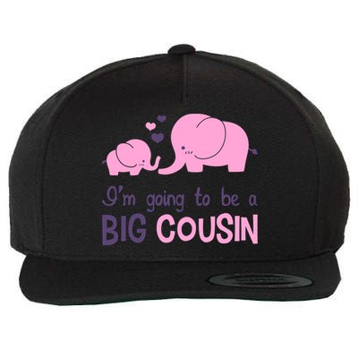 I'm Going To Be A Big Cousin Girl Elephant Wool Snapback Cap