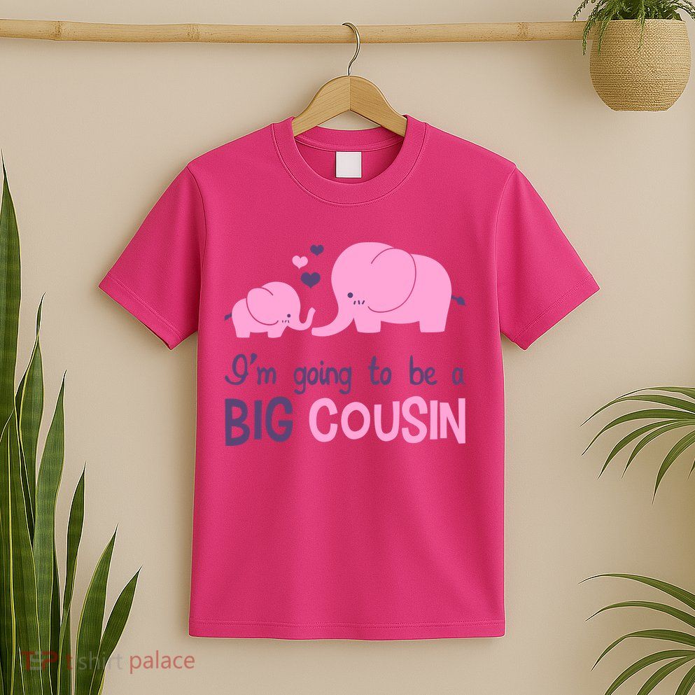 I'm Going To Be A Big Cousin Girl Elephant T-Shirt