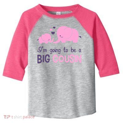 I'm Going To Be A Big Cousin Girl Elephant Toddler Fine Jersey T-Shirt