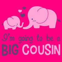 I'm Going To Be A Big Cousin Girl Elephant Kids Hoodie