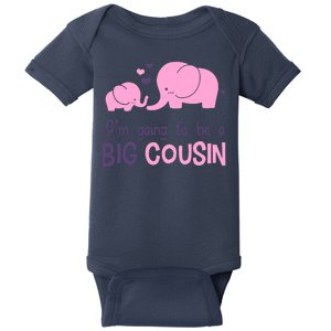 I'm Going To Be A Big Cousin Girl Elephant Baby Bodysuit