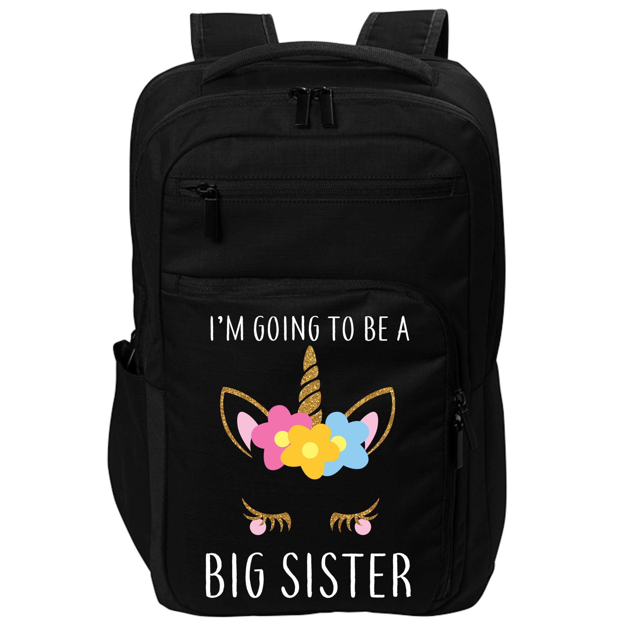 I'm Going To Be A Big Sister Cute Unicorn Impact Tech Backpack