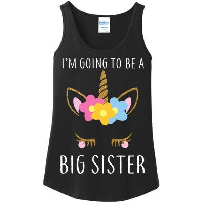 I'm Going To Be A Big Sister Cute Unicorn Ladies Essential Tank