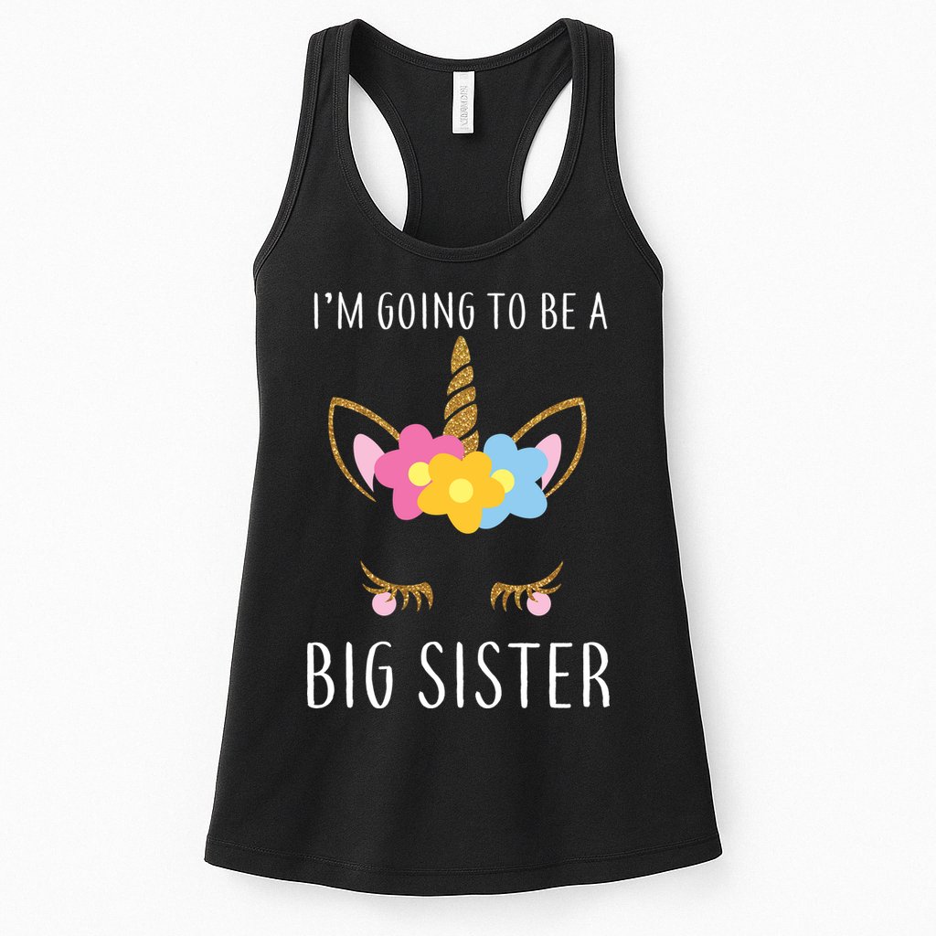 I'm Going To Be A Big Sister Cute Unicorn Womens Tank Top
