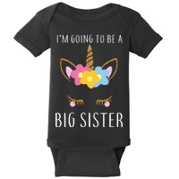 I'm Going To Be A Big Sister Cute Unicorn Baby Bodysuit