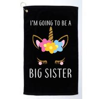 I'm Going To Be A Big Sister Cute Unicorn Golf Towel