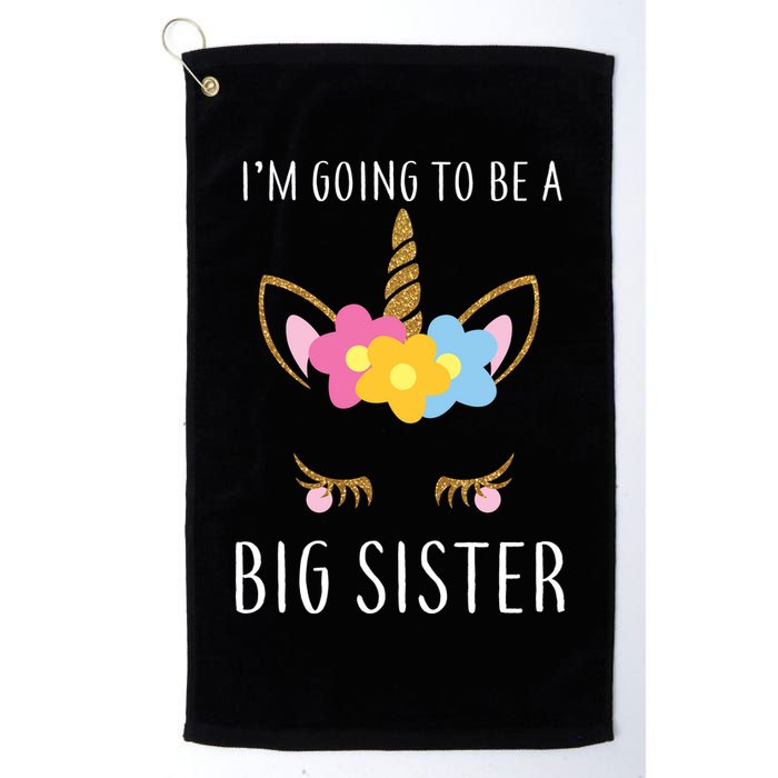 I'm Going To Be A Big Sister Cute Unicorn Golf Towel