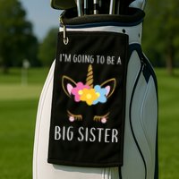 I'm Going To Be A Big Sister Cute Unicorn Golf Towel