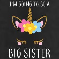 I'm Going To Be A Big Sister Cute Unicorn Golf Towel