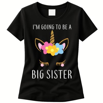 I'm Going To Be A Big Sister Cute Unicorn Womens T-Shirt