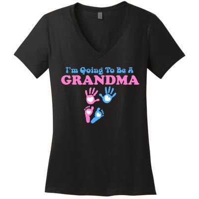 I'm Going To Be A Grandma Grandchild Baby Women's V-Neck T-Shirt